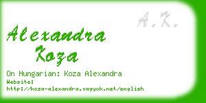 alexandra koza business card